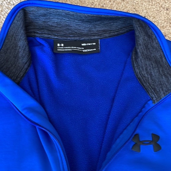 UNDER ARMOUR Men's Cold Gear Quarter Zip Blue Running Pull Over, size M - Picture 4 of 4